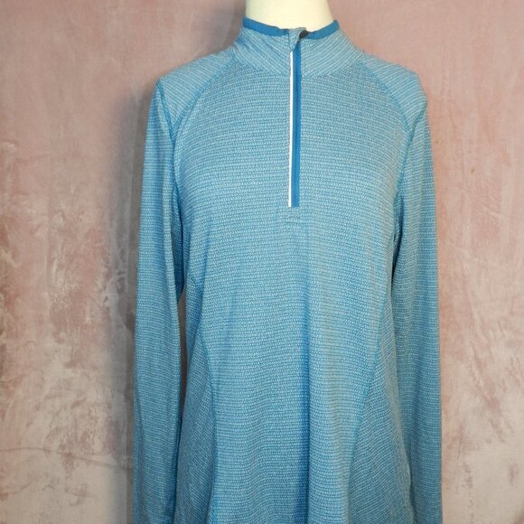 RBX Tops - RBX Womens Light Blue Mid Zip Long Sleeve Athletic Workout Shirt Size L